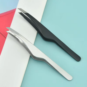 Best Selling Stainless Steel Eyebrow Tweezers Beauty Tool for Trimming Grafting False Eyelashes Spot Plucking Tweezers