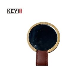 Best Selling Portable Bamboo Mirror with Custom Logo Natural Eco Friendly Round Design for Travel Purse Compact Use