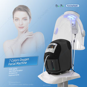 Mesin Wajah Kubah Oksigen LED O2Toderm Perawatan Kulit Wajah Pemutih Spa Kecantikan 7 Warna Portabel BOWKET BOWKET