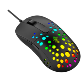 Mouse Gaming OEM/ODM 6D RGB dengan desain lubang, 7200 DPI, switch 3 juta klik, ringan dengan kabel braided
