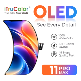 Layar Sentuh LCD iTruColor Berkualitas Tinggi untuk iPhone 11 PRO MAX, Penggantian Layar Soft OLED