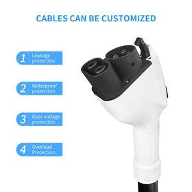 Enchufe de cargador rápido para coche EV CCS1 de 16A/20A/32A con aprobación CE, cable de 5 metros o personalizado