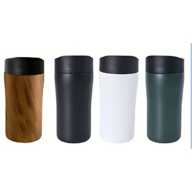 Cangkir Kopi Stainless Steel Insulated 250ml/450ml dengan Dispenser Tekan, Desain Pinggang Ramping Portabel, Gaya Elegan