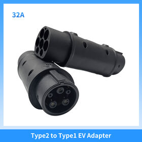 Adaptador Carregador EV Tipo 2 para Tipo 1 de Alta Qualidade para Carros Elétricos