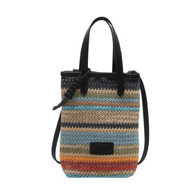 Sac bandoulière minimaliste en paille pour téléphone, sac tissé tendance de niche coréenne, petit sac à bandoulière portable pour l'été en extérieur