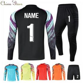 Ensemble Personnalisé de Gardien de But de Football pour Homme et Enfant - Maillot d'entraînement de Football à Manches Longues avec Éponge de Protection et Pantalon