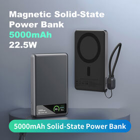 5000mAh Magnetic Semi-Solid-State Power Bank, 15W Wireless & 22.5W Fast Charging, Ultra-Slim Aluminum Alloy Portable Charger