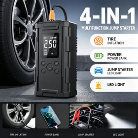 Portable Car Jump Starter With Air Compressor Portable Jump Starter Battery Booster with Air Pump Jump Starter with Tire Inflator