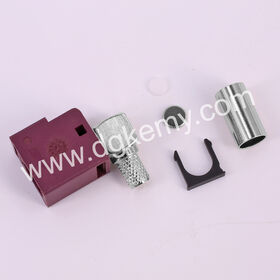 FAKRA R/A Connector, Fakra SMB Female Right Angle Jack Crimp Conn Code D Claret Violet for RG58 LMR195 LMR200 Cable, Manufacturer