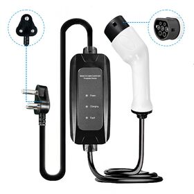 Carregador Portátil para Veículos Elétricos 16A 3.5kw Tipo 2 Modo 2 com Indicador Fixo, Padrão IEC EU e Plugue da Índia