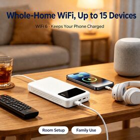 Router de Bolsillo Jimi Smart WiFi 6 4G LTE 150Mbps con Certificación CE, Power Bank de 8000mAh con VoLTE para Conectividad Móvil