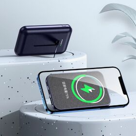 Cargador Inalámbrico Magnético ODM 5000mAh con Soporte para Teléfono y Acabado Textil para Distribuidores