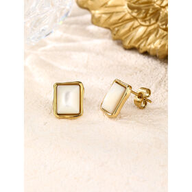 Wholesale Natural Gemstone Stainless Steel Jewelry Set (Earrings + Bracelet)