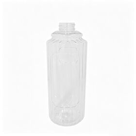 WS Harderson 700ml Clear Vertical Ribbed recycled Plastic PCR Pump Bottle Refillable Shampoo Body Wash Dispenser Body Lotion