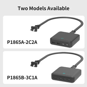 65W GaN 4-Port Desktop Charger with Extension Cable, Multi-Device Fast Wall Charger