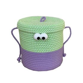 Seau de rangement décontracté en forme de dôme pour enfants en laine grossière de dessin animé monstre créatif panier de rangement entrée boîte de rangement pour jouets