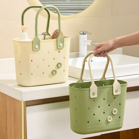 Panier de rangement pour toilettes/salle de bain, chambre à coucher, sac à main, silicone, panier de douche