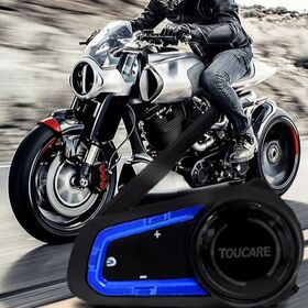 TOUCARE V10 Dual Chip Intercom, Bluetooth 5.4, 8 Riders Conference, 1200m Range, Music & Navi Simultaneous, Universal Pairing