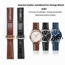 2026 Bambusmaserung Rindsleder Uhrenarmband Ersatz für Armband Herren Armbanduhr Teile für Omega Seamaster