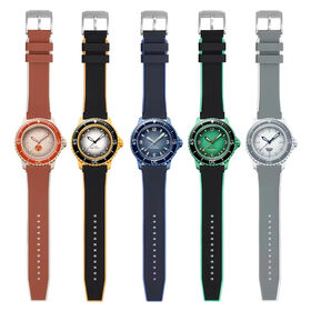 2026 Neue Hochfeste Silikon-Uhrenarmbänder 22mm Zweifarbig Schnellverschluss Sport-Uhrenarmband für Blancpain X Swatch Orologio