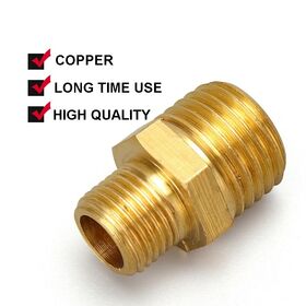 Custom Brass Hex Nipple Male Threaded Hose Connector Fitting for Water Pipe Air Compressor Pneumatic Fitting