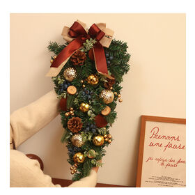 Pré-iluminado Natal Teardrop Ganhos Com Arco Ornamento De Bola De Pinha
