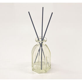 Botol Diffuser Rotan Kaca Berlubang-lubang Berwarna-warni Harderson, Botol Aroma Kaca Vintage Berbasis Segi Delapan untuk Kemasan Wewangian Rumah