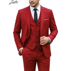 Herrenanzug 3-teilig Slim Fit Jackett Weste Hose mit Krawatte ab Werk
