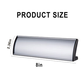 Name Plate Holder For Desks,2.36'' X 8'' Curved Sign Holder Stand For Table Display,Aluminum Nameplate Stand With Plastic Fil