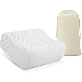 Bantal Leher Poliester Contour Travel, Bantal Leher Pereda Nyeri Leher, Bantal untuk Tidur Miring, Telentang, Tengkurap, Rumah & Hotel
