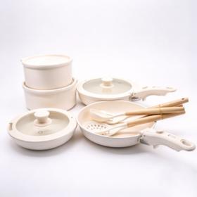Wholesale Ceramic Coated Cookware Set, OEM Nonstick Pots and Pans Set with Utensils for Home Kitchen