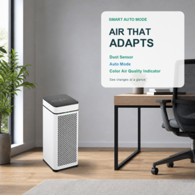 HEPA Luftreiniger mit 330 m³/h CADR, Staubsensor, Automatikmodus, Luftqualitätsanzeige, Timer und Kindersicherung