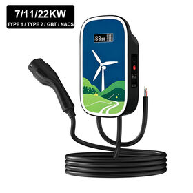 Type 2 Smart EV Wallbox 7kW 11kW 22kW AC Charger with Custom Faceplate Multiple Design Options APP RFID for Global Private Label