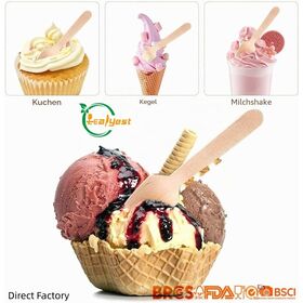 Biodegradable Birch wooden Ice Cream Spoon Eco Friendly for Restaurants and Parties FSC FDA LFGB China