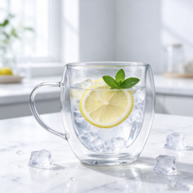 Canecas de café de vidro com alça, parede dupla, borossilicato, 150ml a 450ml, copos isolados para chá e latte, opções de conjunto