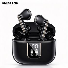 Auriculares TWS BT5.4 sem Fio no Atacado com Redução de Ruído ENC, Estéreo HiFi, à Prova d'Água IPX4 e Display Digital LED