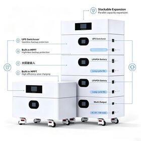 Stackable Home Energy Storage UPS Emergency Backup Power Supply 15kWh, Built-in MPPT, LiFePO4 Battery For Balcony Solar PV System