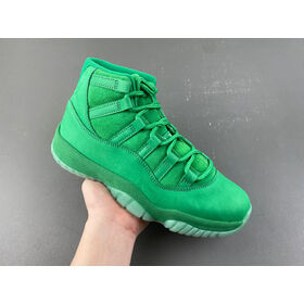 Men Shoes high quality sport shoes Retro green AJ11 high cut Sneakers Original leather Basketball shoes