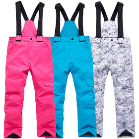 Novas Calças de Esqui Unissex para Crianças, Zíper, Tamanho Plus, para Esportes Tecnológicos ao Ar Livre, Roupa de Neve Quente da Moda
