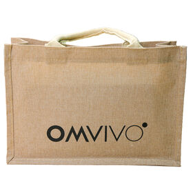 Natürliche Jute-Tragetasche mit individuellem Logo, wiederverwendbare umweltfreundliche Einkaufstasche für Geschenkverpackungen