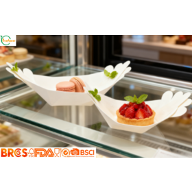 Lebensmittelechter Pappelholz-Food-Boat, Einweg-Sushi-Platte aus Holz für den gewerblichen Gebrauch