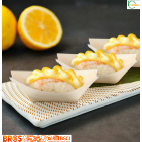 Einweg Sushi-Boot aus Pappelholz, Dessertplatte aus Holz für Restaurants, Hochzeiten & Catering