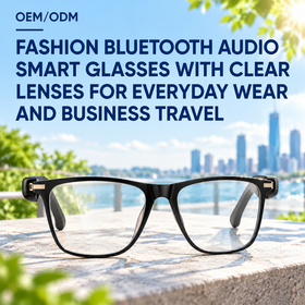 OEM/ODM Mode Bluetooth Audio Lunettes intelligentes avec des lentilles claires pour l'usure quotidienne et Voyage d'affaires