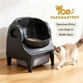 Litière Automatique pour Chat avec Contrôle par Application, Bac à Déchets de 9L, Nettoyage en Un Clic, Conception Modulaire Facile à Démontier et à Laver, Toilette Intelligente pour Chat à Design Ouvert