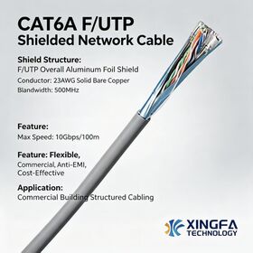 مصنع الصين CAT6A F/UTP كابل 10gbps 600MHz الشاملة احباط الدرع LAN الأسلاك