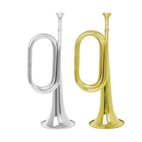 Wholesale C Key Spanish Military Bugle Brass Cavalry Trumpet Marching Band Signal Horn for Parade and Ceremonial Performance