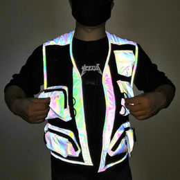 men's Colorful reflective jacket fishing vest
