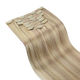 Human Hair Invisible Clip In Extensions Doubles Weft Straight