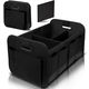 Foldable Trunk Storage Organizer, Reinforced Handles, Suitable for Any Car, SUV, Black